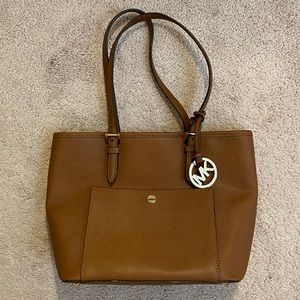 Michael Kors leather tan tote bag